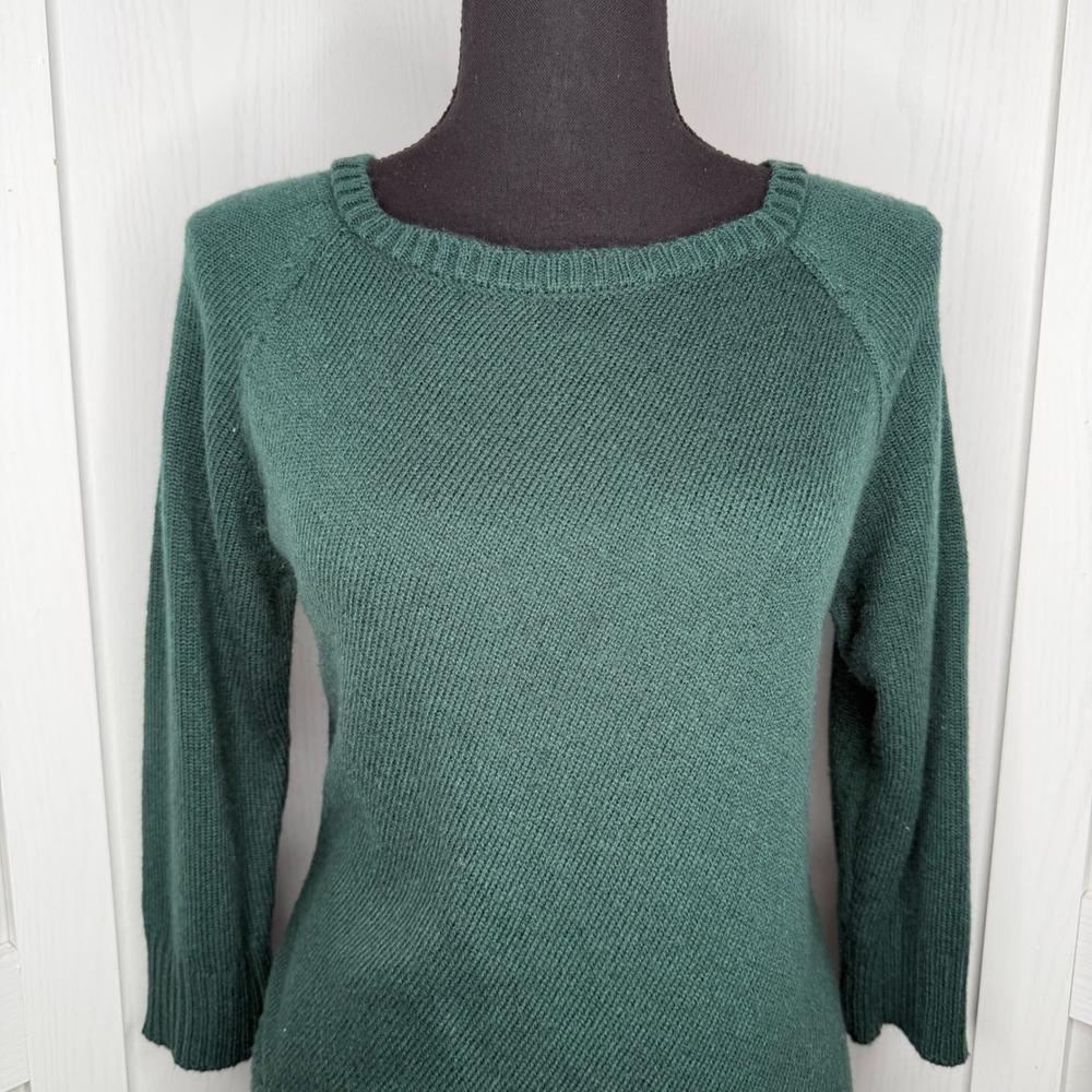 The Limited Sweater Dress Women Small Green Asymmetrical Hem Stretch Knit - Picture 2 of 7